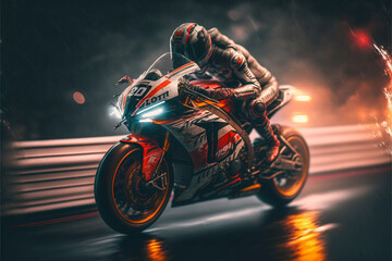 Plakat MotoGP, Motorsports, Generative AI, Illustration