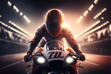 MotoGP, Motorsports, Generative AI, Illustration - obrazy, fototapety, plakaty