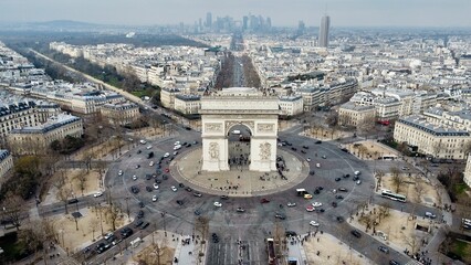 Drone photo Arc de Triomphe Paris France europe