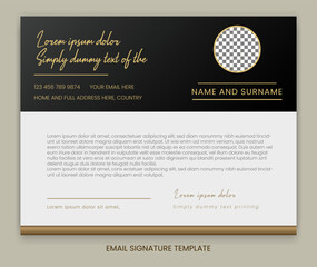 Minimalist email signature template design or email footer and personal social media cover