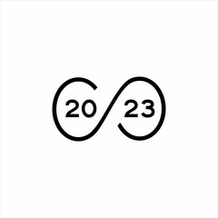 Infinity logo design and number 2023.