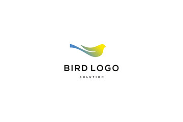 Template logo design solution with color gradient bird image
