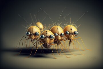 Group of surprised mosquitoes, created with Generative AI technology