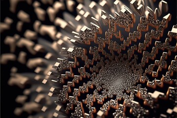 Fototapeta premium Magnetic field made of small pieces of metal, created with Generative AI technology