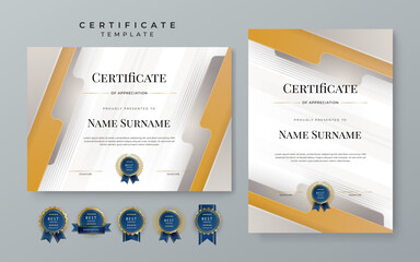 Modern elegant brown and white diploma certificate template with business corporate concept