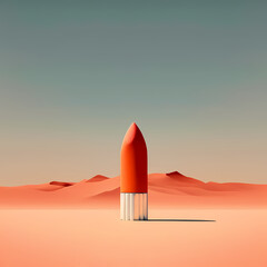 Lipstick on the desert,product photography abstract,women,make-up,cosmetic,generative ai