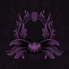 vector purple color ornament frame