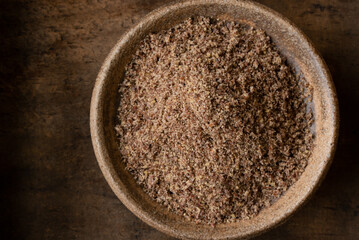 Ground Flaxseed in a Bowl