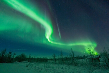 Obraz na płótnie Canvas aurora borealis northern lights winter landscape