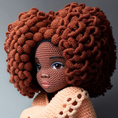 Amigurumi and crochet girl, generative ai