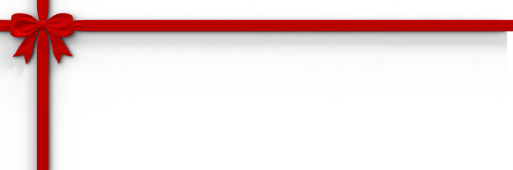 red bow and ribbon frame isolated on transparent background 3d illustration