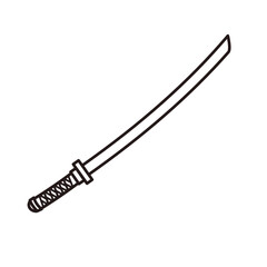 Katana sword isolated on white