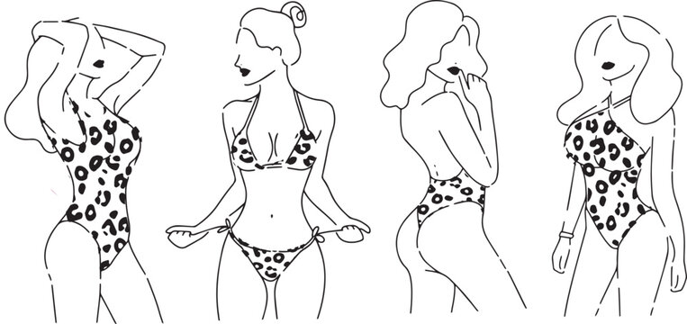 Vetor de Woman underwear silhouette simple and minimalistic. Female  underwear shape icon silhouette design element Lady lingerie vector  illustration Bikini vector shape. Vector illustration. do Stock