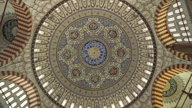 Interior Design of Selimiye Mosque (Edirne, Turkey) with different camera moves.