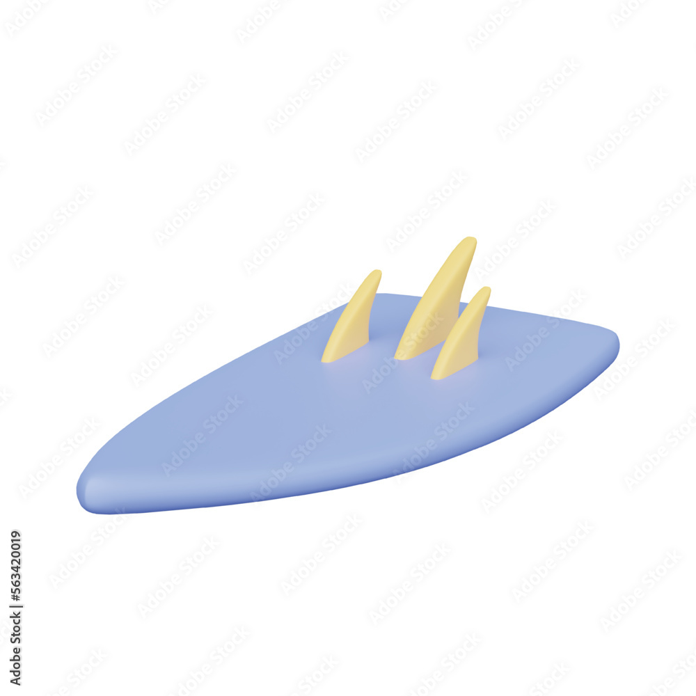 Poster surfboard 3d realistic render vector icon set.