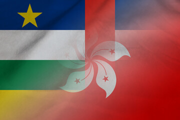 Central African Republic and Hong Kong political flag international contract HKG TCD