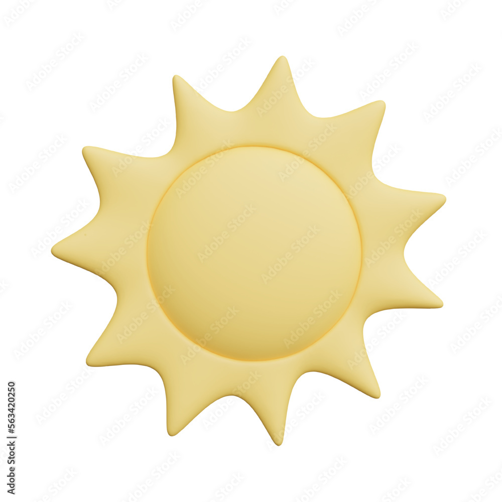 Poster sun 3d realistic render vector icon set.