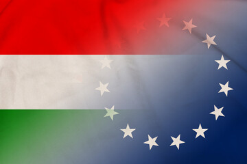 Hungary and Cook islands national flag international contract COK HUN