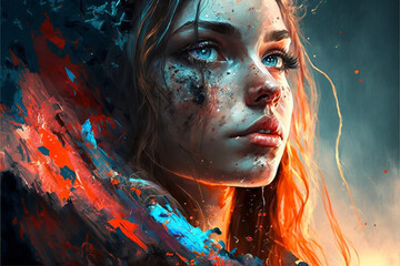 portrait of a person colorful rgb detailed beauty art
