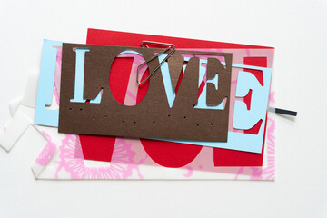 pile of old stencils with the word 