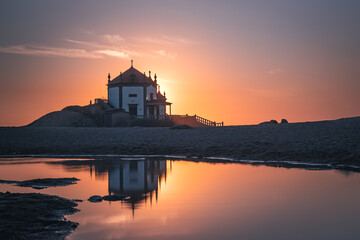 church at sunset