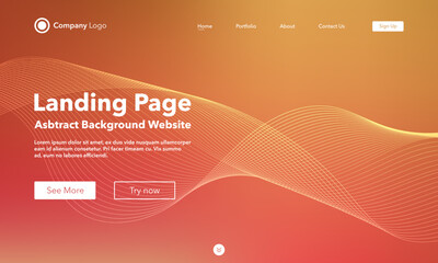 Gradient abstract wave background. Landing Page. Template for websites or apps. Modern design. Abstract vector style