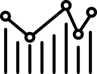 statistics vector icon, infographic chart symbol illustration on white background..eps