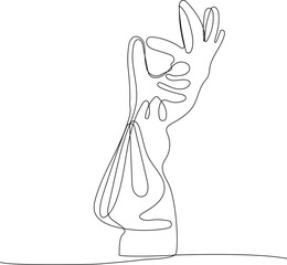 Continuous one line drawing of bottles for liquid laundry detergent, bleach, fabric softener, dishwashing liquid or another cleaning agent. Easy to place your text and brand logo. Vector illustration