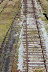 Old railroad tracks viewed from above. Brazil