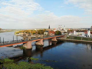 Fototapeta na wymiar Aerial view of autumn Kaunas town