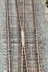 Fototapeta premium Old railroad tracks viewed from above. Brazil