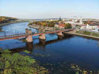 Fototapeta na wymiar Aerial view of autumn Kaunas town