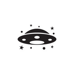 UFO icon logo template illustration design vector