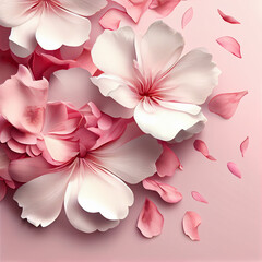 Cherry blossom sakura pink flowers petals floral illustration