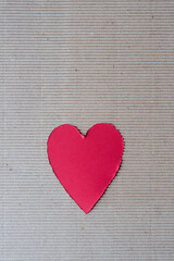 corrugated cardboard with red heart 