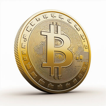 Coin bitocoin isolated background white. Generative AI