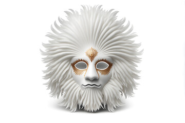 Venetian carnival mask isolated on white background.  Animal mask. Lion. Illustration. Vector illustration. With decorations. . Generative AI, Generative, Artificial Intelligence