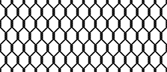 Fototapeta premium black white wire mesh seamless pattern.chainlink pattern
