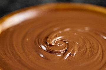 Fresh hazelnut butter. Macro background. 