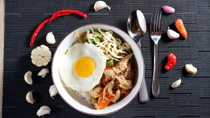 noodles egg and meat