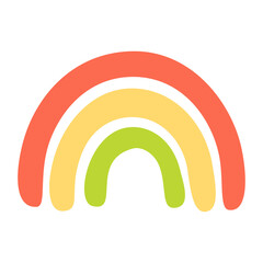 cute rainbow in bohemian style with sweet cake colors vector illustration for graphic design and decorative element,red, yellow, green