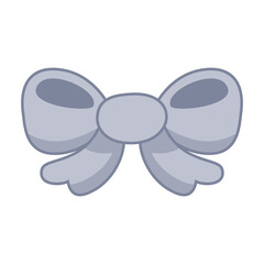 cute gray ribbon bow tie vector illustration for graphic design and decorative element