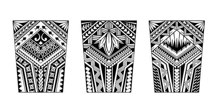 Maori polynesian tattoo border tribal sleeve pattern vector. Samoan  bracelet tattoo for arm or foot. 10450342 Vector Art at Vecteezy