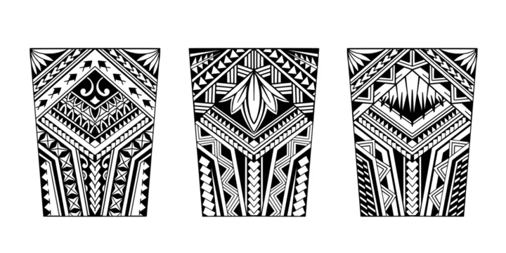 Wrap around arm polynesian tattoo set design. Pattern aboriginal