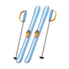 Ski 3D Icon Illustration