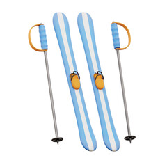 Ski 3D Icon Illustration