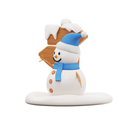 Snowman 3D Icon Illustration