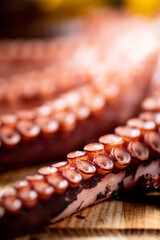 Octopus tentacles. Macro background. Octopus texture.