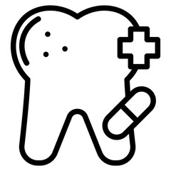 teeth with pill line 