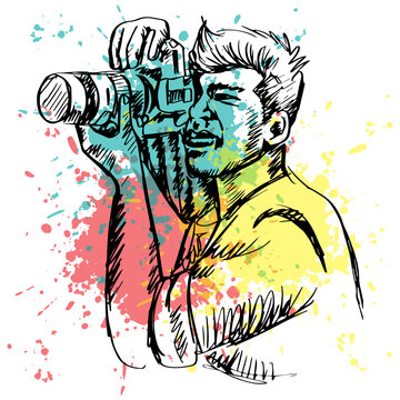 sketch of photographer